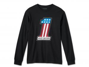 Men's #1 Racing Long Sleeve Tee Black 99073-24VM