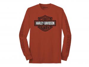 Men's Bar & Shield Long Sleeve Graphic Tee Orange 99138-22VM