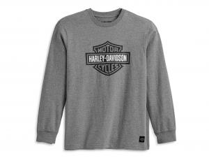 Men's Bar & Shield Long Sleeve Tee - Grey 96346-23VM