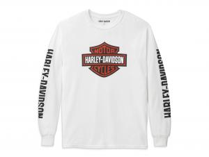 Bar & Shield Long Sleeve Graphic White 99139-22VM