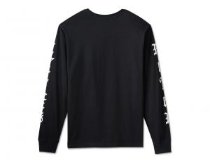 Longsleeve "Old English Stacked Bar & Shield Tee Black"_1