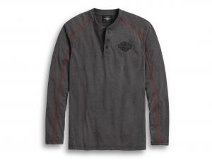 WASHED CONTRAST STITCH HENLEY 96388-20VM