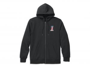 Men´s #1 Race Graphic Zip Front Hoodie Black 99120-22VM