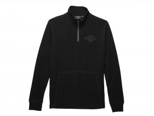 Men's Bar & Shield 1/4 Zip - Black 96006-23VM