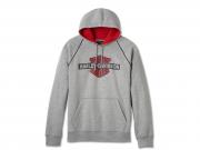 Men's Bar & Shield Contrast Pullover Hoodie Colorblock Grey 96108-25VM