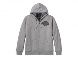 Men's Bar & Shield Lined Zip-Up Hoodie Grey 96175-24VM