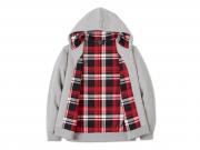 Pullover "Bar & Shield Plaid Lined Zip-Up Hoodie Grey"_2