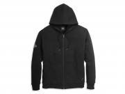 Pullover "Chainstitch Embroidery Graphic Zip Front Hoodie Black" 96134-22VM