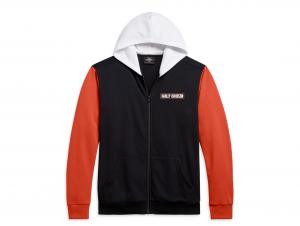 COLORBLOCK FULL ZIP HOODIE ORANGE 96161-21VM