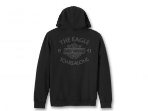 Pullover "Eagle Soars Alone Slub Hoodie Black"_1