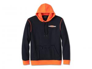 Pullover "Kickstart Hoodie Colorblock Black & Orange" 96007-25VM