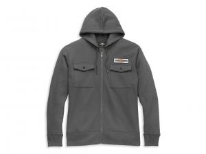 Pullover "Stacked Logo Chest Pocket Zip Front Hoodie" 96192-22VM