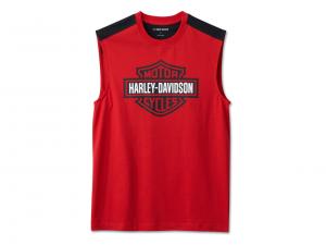 Men's Sizzling Bar & Shield Muscle Tank Red 96546-24VM
