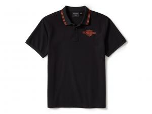 Polo "Bar & Shield Solid Pique Black" 96483-25VM