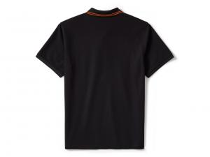 Polo "Bar & Shield Solid Pique Black"_1