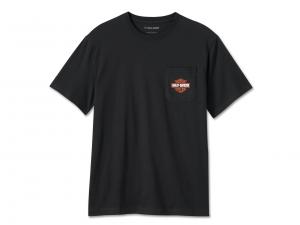 Men's Bar & Shield Pocket Tee Black 99084-24VM
