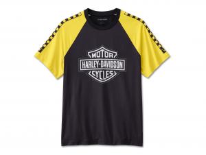 T-Shirt "Bar & Shield Raglan Short Sleeve Colorblocked Black" 96419-24VM