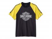 Men's Bar & Shield Raglan Short Sleeve Tee Colorblocked Black 96419-24VM