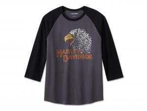 Men's Classic Eagle Raglan Tee Colorblocked Blackened Pearl 96791-23VM