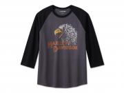 Men's Classic Eagle Raglan Tee Colorblocked Blackened Pearl 96791-23VM