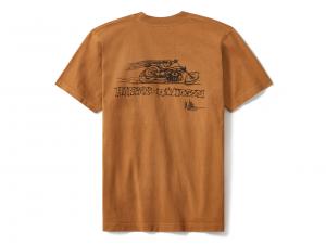 T-Shirt "In the Wind Rider Sketch Art Brown"_1