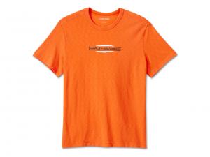 Men's Stacked Bar & Shield Slub Tee Orange 96013-25VM