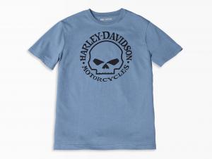 Men's Willie G Skull Graphic Tee Dust Blue 96072-22VM