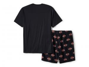Pyjama-Set "Bar & Shield Print Shorts"_1