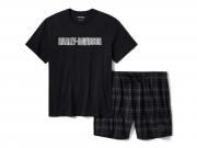 Men's Plaid Pajama Shorts Set 96469-25VM