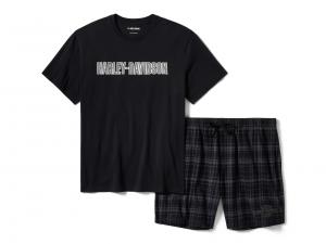 Men's Plaid Pajama Shorts Set 96469-25VM
