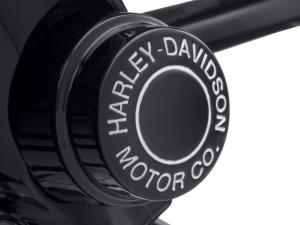 H-D MOTOR CO. LOGO MUTTERNKAPPEN FÜR VORDERACHSE - SCHWARZGLÄNZEND_1