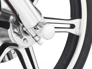 MUTTERNKAPPEN FÜR VORDERACHSE / Chrom - Druckguss - Sportster - Dyna - Softail - Touring 43899-86A