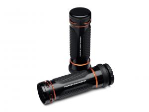 ADVERSARY LENKERGRIFFE - SCHWARZ MIT ORANGEFARBENEN HIGHLIGHTS_1