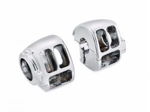 SWITCH HOUSING KIT - CHROME - Fits '02-later VRSC", '96-'13 XL, '08-'12 XR, '96-'11 Dyna®,<br />and Softail® 70222-96B