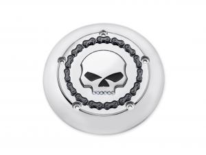 SKULL & CHAIN COLLECTION - CHROME<br />- Air Cleaner Trim - Jeweled Skull. 61400021