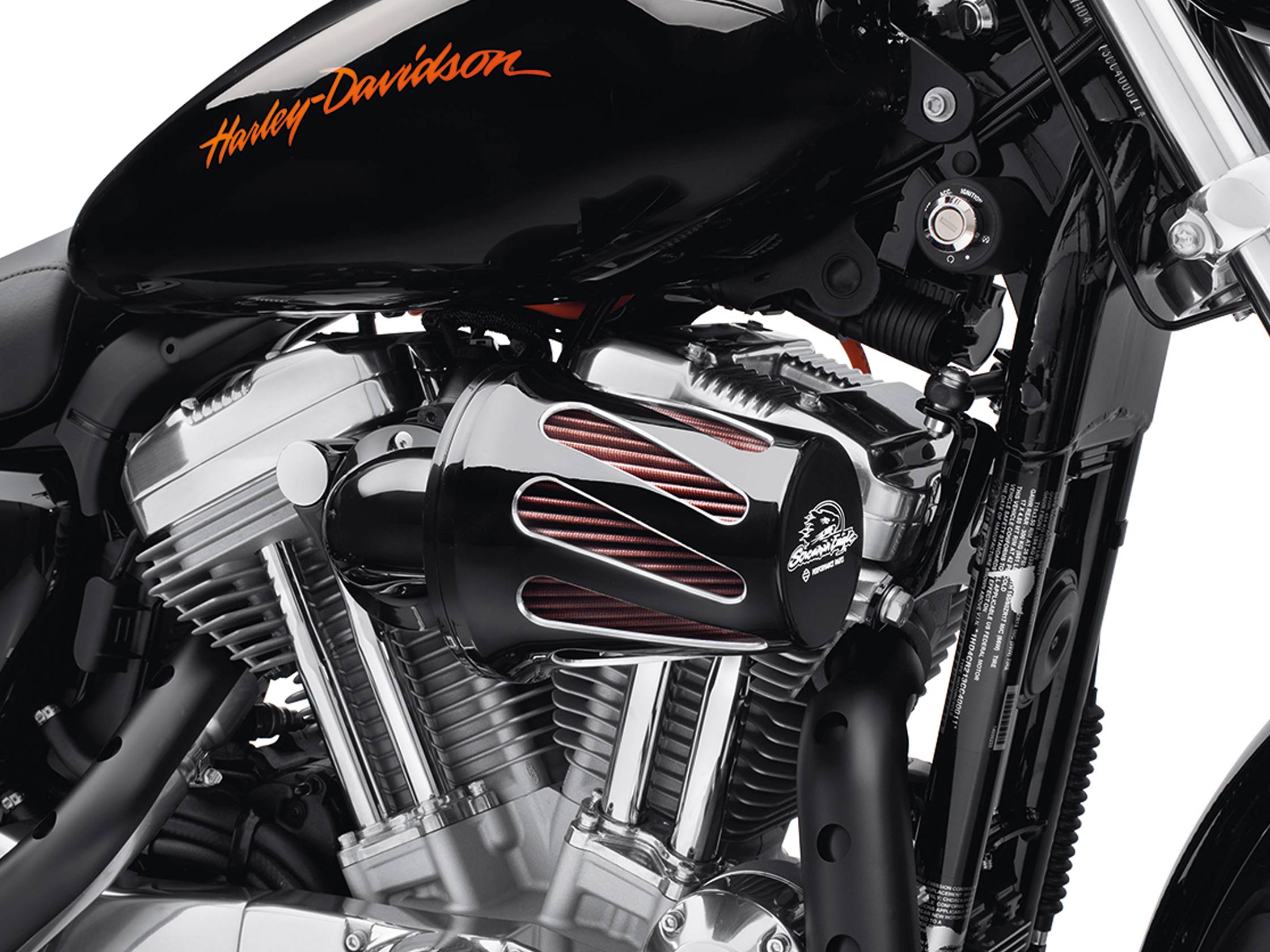 SCREAMIN' EAGLE HEAVY BREATHER FILTERDECKEL - TWISTED SLOT BLACK 28741-10 /  Air Filter Kits / Screamin´ eagle / Parts & Accessories / - House-of-Flames  Harley-Davidson