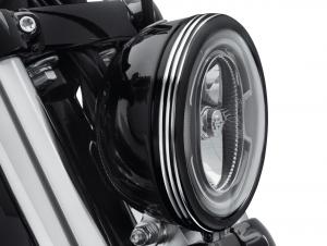 DEFIANCE COLLECTION - HEADLAMP TRIM RING 5-3/4"- Black Machine Cut. 61400430