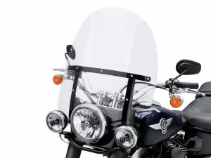 KING-SIZE H-D DETACHABLES WINDSHIELD FOR FL<br />SOFTAIL MODELS - GLOSS BLACK BRACES 57688-10