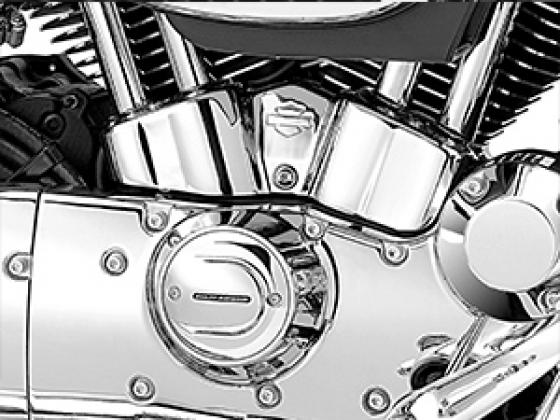 CHROME ENGINE COVERS - Gearcase Cover 25213-04 / Engine Covers / Sportster  / Parts & Accessories / - House-of-Flames Harley-Davidson