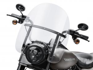 H-D® DETACHABLES" WINDSHIELDS - ROAD KING® MODELS - 18" Clear - Black. 57400381