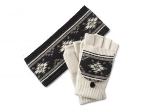 EAR WARMER/GLOVES SET-KNIT,WHI 97680-25VW