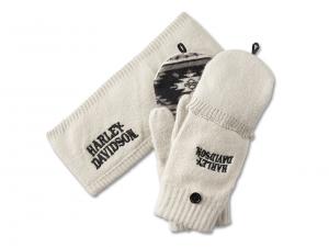 EAR WARMER/GLOVES SET-KNIT,WHI_1