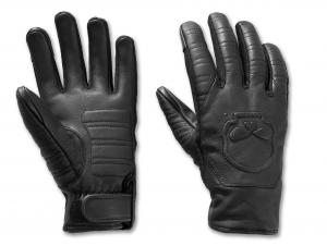 Men's Willie G Skull Graphic Leather Riding Gloves 97109-25VM