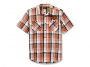 Hemd "Bar & Shield Plaid Orange" 99257-25VM