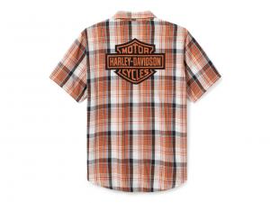 Hemd "Bar & Shield Plaid Orange"_1