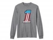 Men's #1 Racing Long Sleeve Tee Grey 99074-24VM