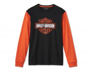 Longsleeve "Bar & Shield Raglan Black Orange" 99089-24VM