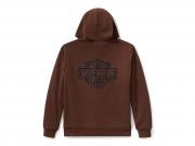 Pullover "Plaid Lined Zip Hoodie Brown"_1
