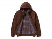 Pullover "Plaid Lined Zip Hoodie Brown"_2