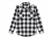 SHIRT-WOVEN,BLACK/OFF WHITE PL 96732-25VM